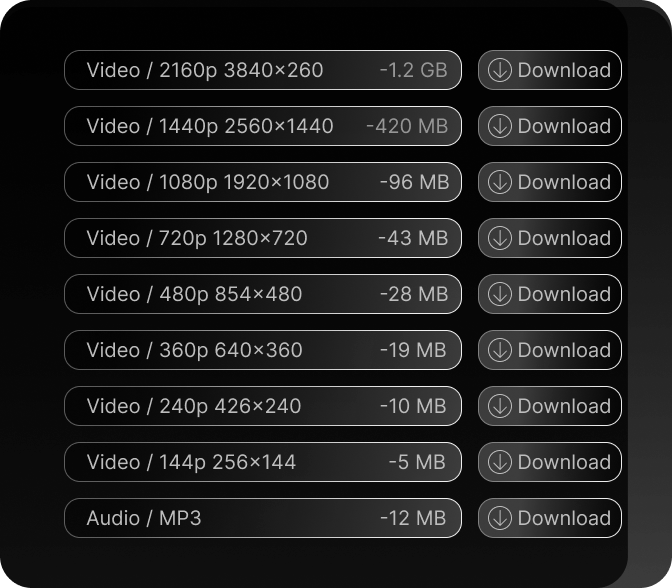 Export your preferred formats